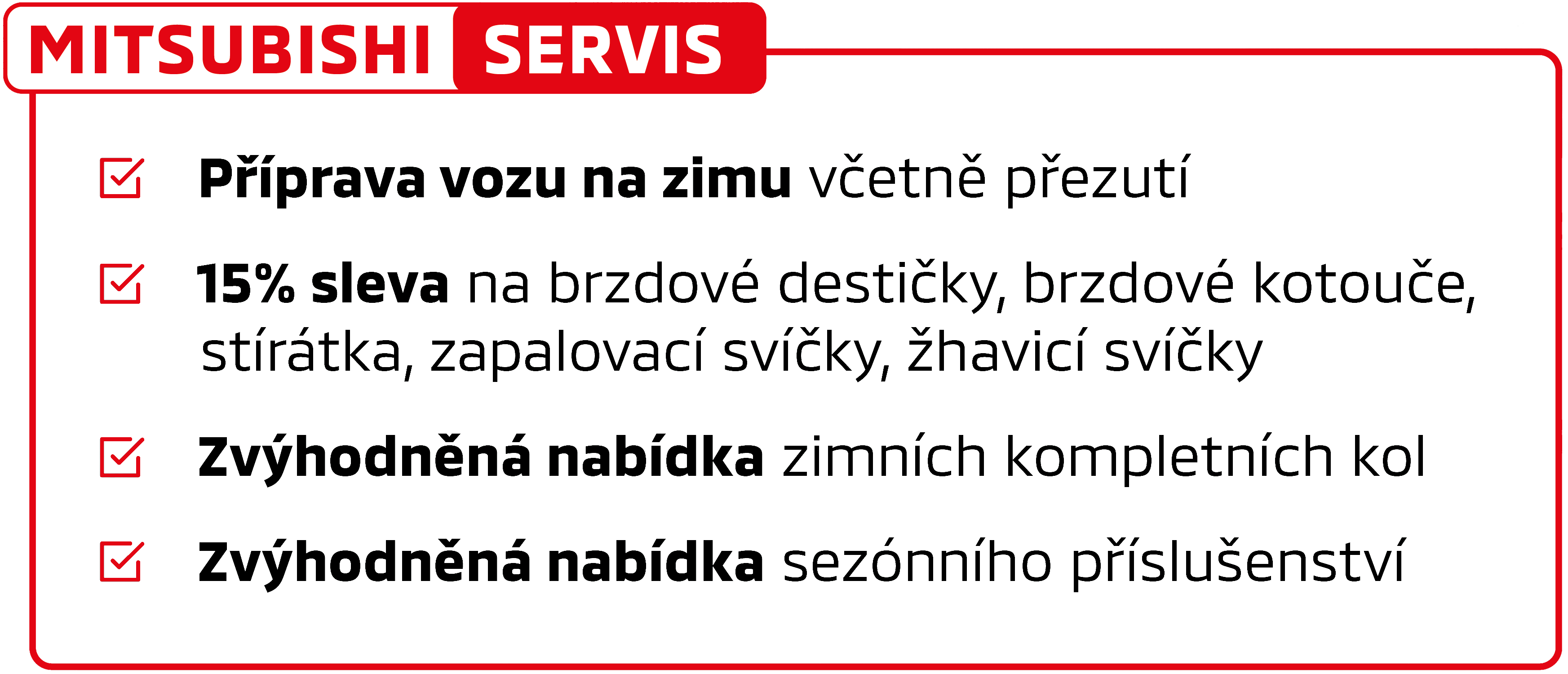 Zimní nabídka Mitsubishi servis Zimní nabídka Mitsubishi servis